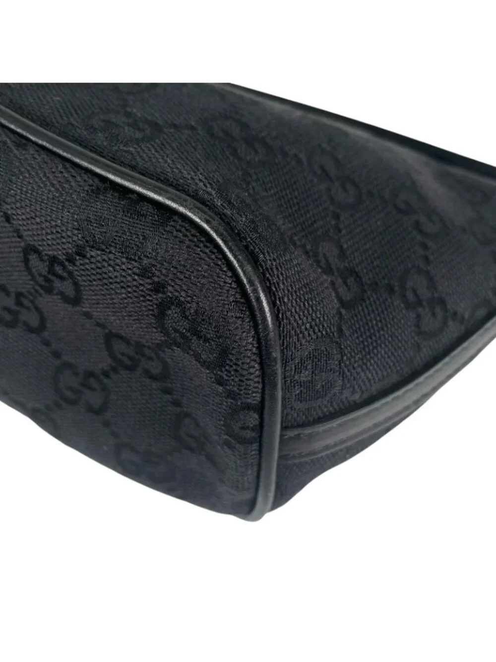 Gucci Pouch Handbag GG Canvas Black